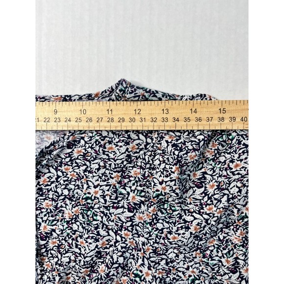 Indigo Rose Floral Midi Dress Long Sleeve Tie Front Layered Elastic Waist Sz S - Picture 13 of 16